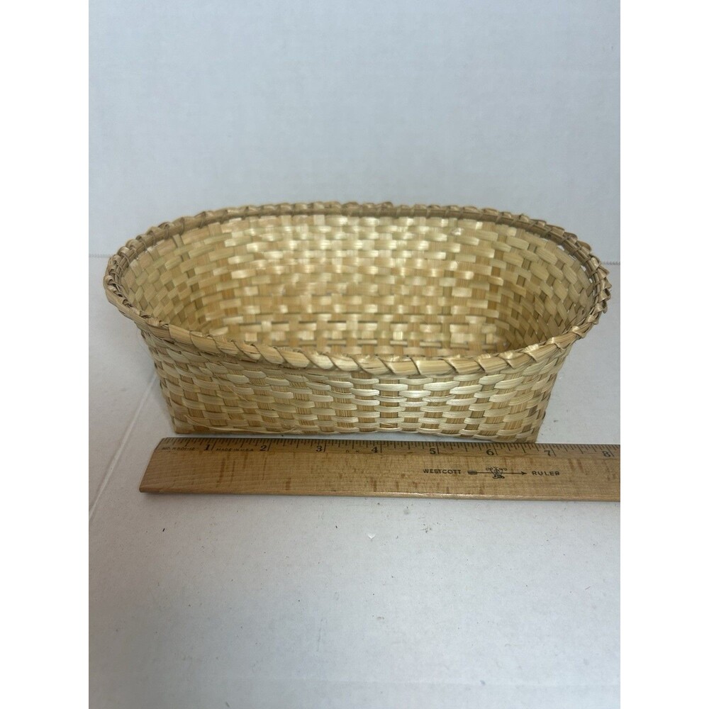 Handwoven Basket Set 7 Nested Oval Natural Wicker Boho Farmhouse Vintage Decor - Picture 9 of 12
